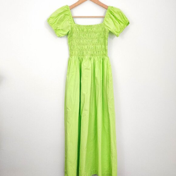 Wray Dresses & Skirts - Wray NYC Alice Smocked Midi Dress in Limeade XS